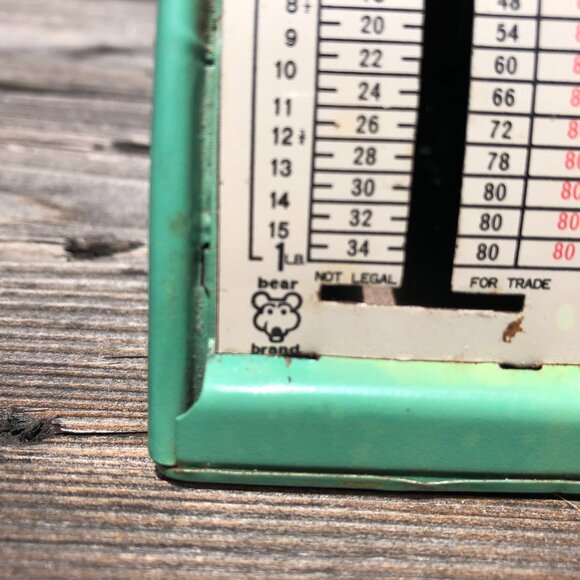 Vintage small BEAR BRAND Postal Scale / Up to 1 Pound / Working / Green Paint - Picture 3 of 10